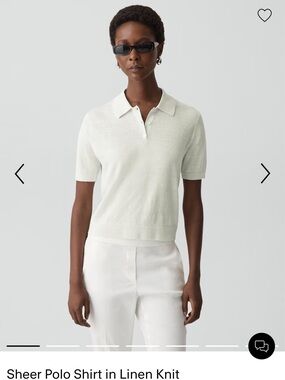 Theory Women’s Sheer Polo Shirt in Linen Knit